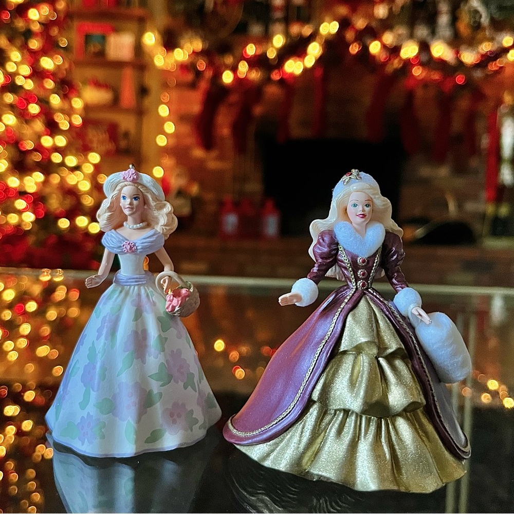 Bundle of 2) Hallmark Holiday Barbie Collector’s Series Keepsake Ornaments